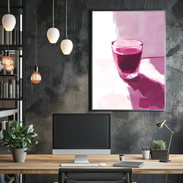 Glass Of Red Abstract Poster Wall Art Print