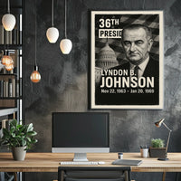Lyndon B. Johnson 36th President of the United States Digital Montaje Poster