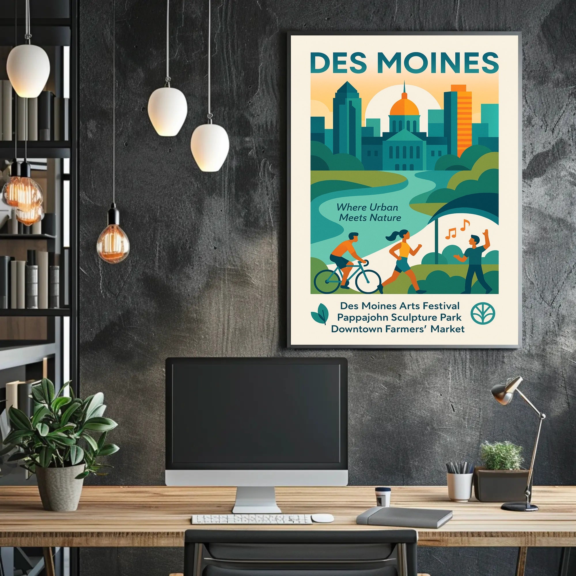 Des Moines Where Urban Meets Nature Poster