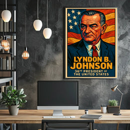 Lyndon B Johnson 36th President Poster Wall Art Decor