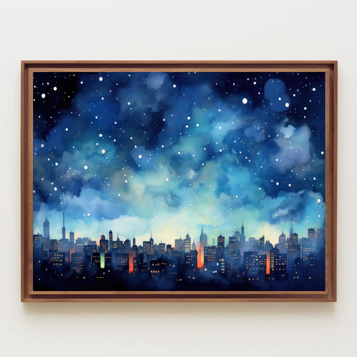 Starry Night Over the City Poster