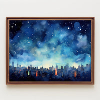 Starry Night Over the City Poster