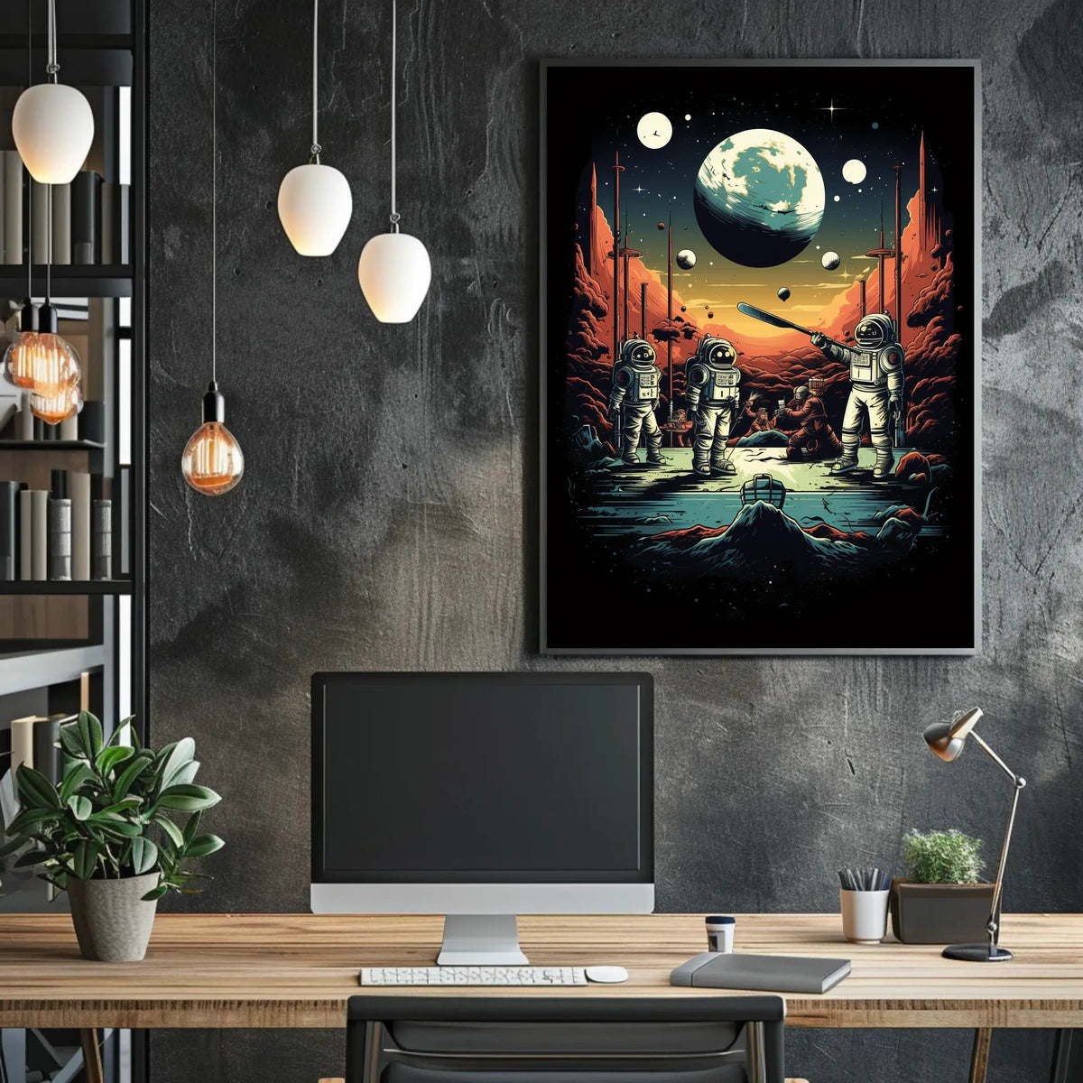 Sci-Fi Visionary Landscape on Alien Planet Futuristic Sci-Fi Poster