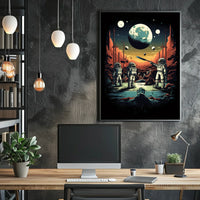 Sci-Fi Visionary Landscape on Alien Planet Futuristic Sci-Fi Poster