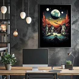 Sci-Fi Visionary Landscape on Alien Planet Futuristic Sci-Fi Poster