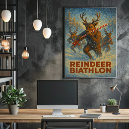 Reindeer Biathlon Fantasy Sports Adventure Poster