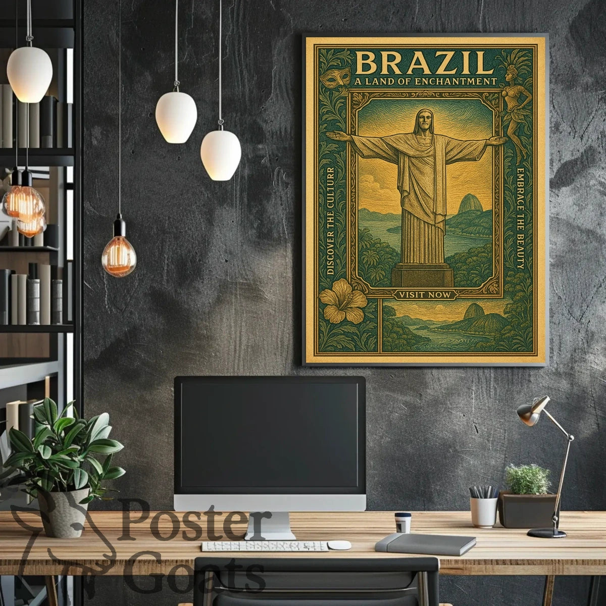 Brazilian Beauty: Christ the Redeemer Vintage Travel Poster