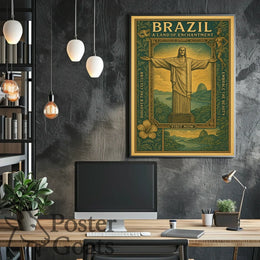 Brazilian Beauty: Christ the Redeemer Vintage Travel Poster