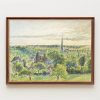 Serene European Village Scene in Artistic Poster