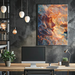 Mystical Wizard in Enchanted Library Poster PosterGoat