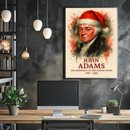 John Adams Watercolor Art Print, Historical or Presidential Poster