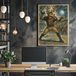 Reindeer Quarterback In A Winter Poster