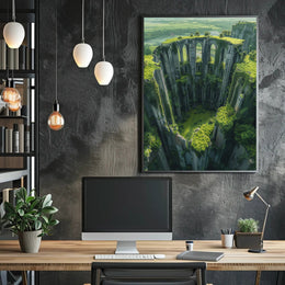 Nature Reclaims Gothic Cathedral Fantasy Art Poster PosterGoat