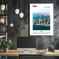 Doha Cityscape Vibrance: Modern Architecture and Culture Urban or Cityscape Poster PosterGoat