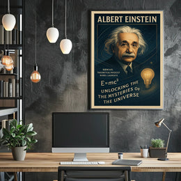 Albert Einstein Vintage Science Inspiration Poster
