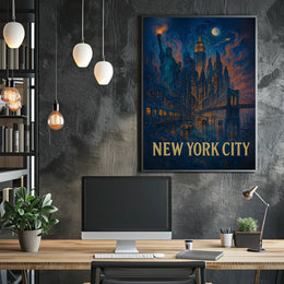 New York City A Vibrant Nightscape Poster