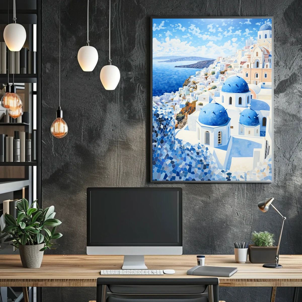 Santorini Aegean Sea Travel Art Print