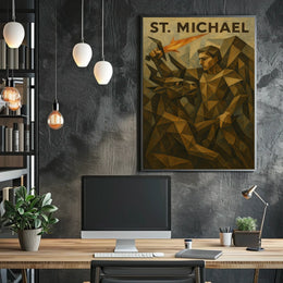 St. Michael A Geometric Tribute Poster