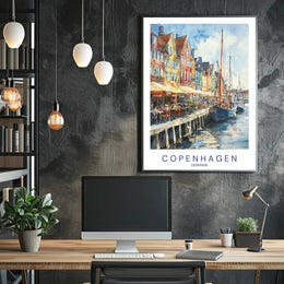 Copenhagen Waterfront Scene Poster PosterGoat