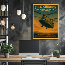 CH-47 Chinook Vintage Aviation Poster PosterGoat