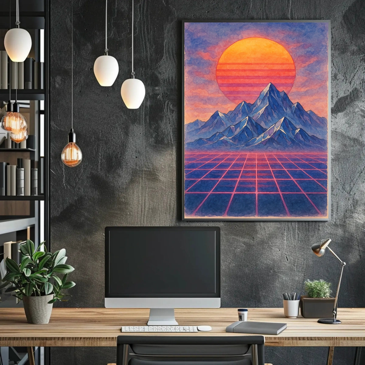 Retro-Futuristic Synthwave Adventure Poster