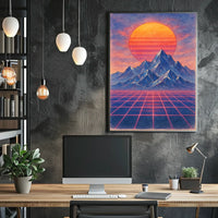 Retro-Futuristic Synthwave Adventure Poster