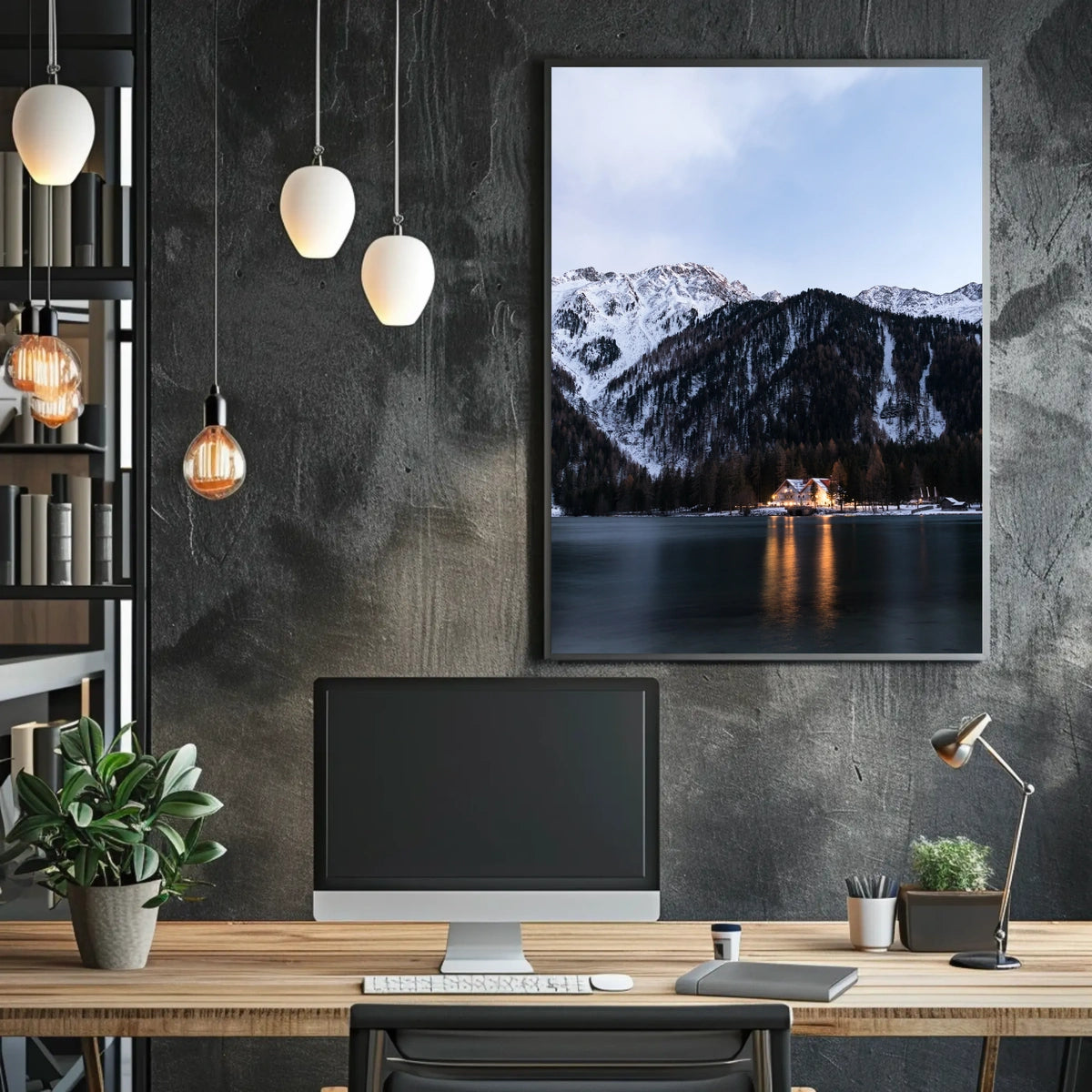 Mountain Dusk Tranquility in Alpine Setting National Park Poster