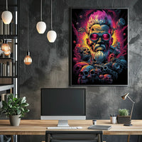 Futuristic Cyberpunk Rebellion Poster: Neon Adventure Art