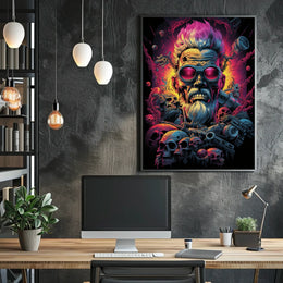 Futuristic Cyberpunk Rebellion Poster: Neon Adventure Art