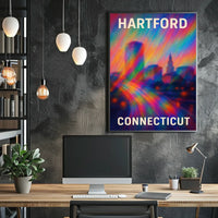 Hartford Skyline Urban Digital Painting Poster