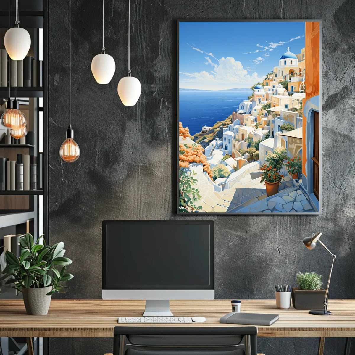 Santorini Dreamscape Mediterranean Travel Poster