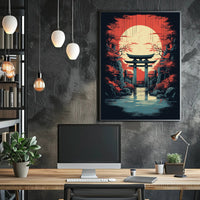 Tranquil Torii At Sunset Poster PosterGoat