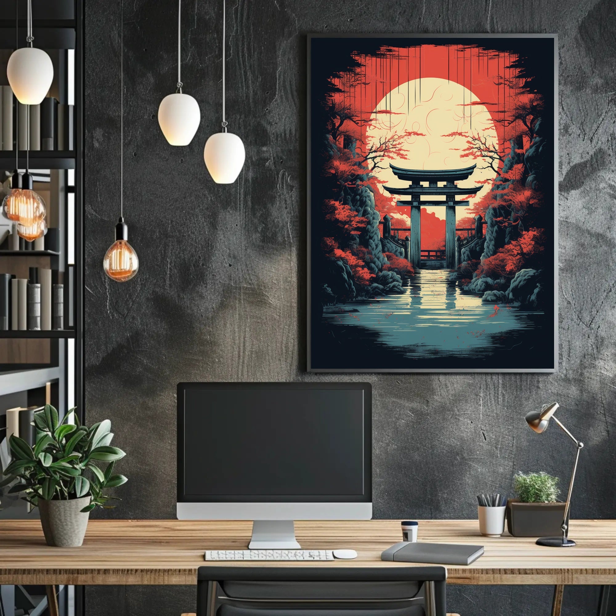 Tranquil Torii At Sunset Poster PosterGoat