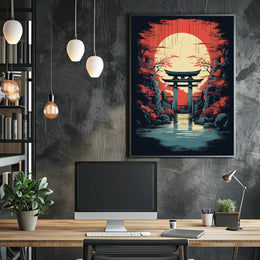 Tranquil Torii At Sunset Poster PosterGoat