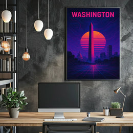 Washington Monument Futuristic Wanderlust Decor Poster