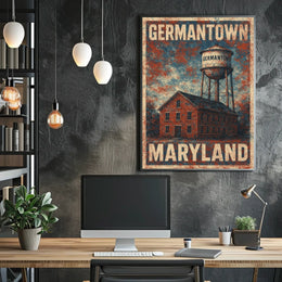 Germantown Maryland Scenic Map Inspired Poster