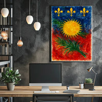 Vibrant Heraldic Sunburst Poster