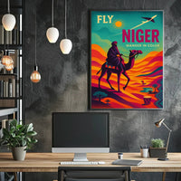 Fly Niger Wander in Color Travel Poster PosterGoat