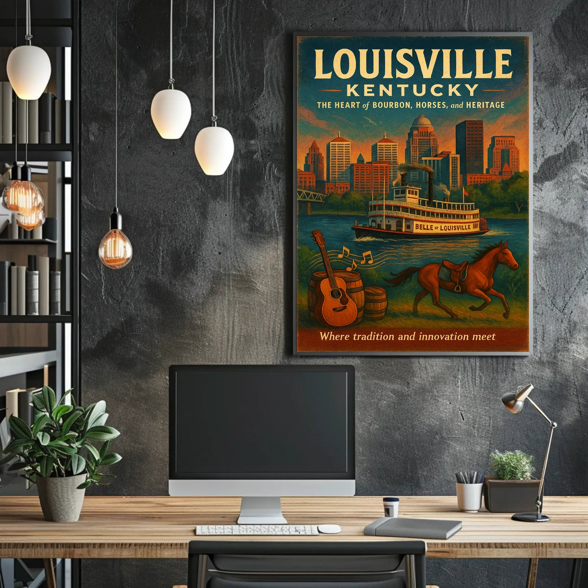 Louisville, Kentucky The Heart of Bourbon, Horses, and Heritage Poster