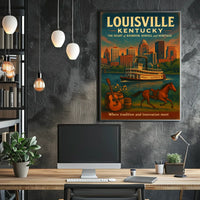 Louisville, Kentucky The Heart of Bourbon, Horses, and Heritage Poster