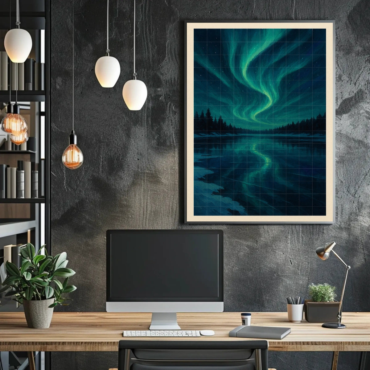 Aurora Borealis Reflections Poster