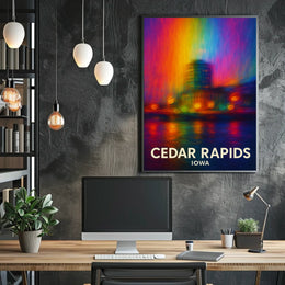 Cedar Rapids Iowa Scenic Travel Nature Photography Realism Minimalist Luminous Heritage Poster