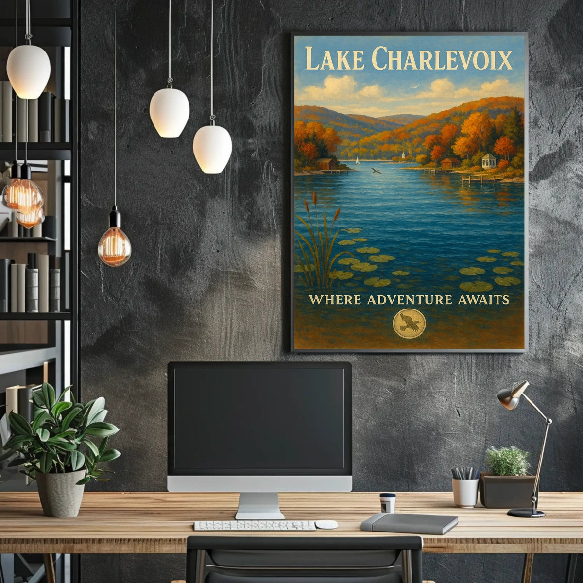 Lake Charlevoix Autumn Serenity Travel Poster