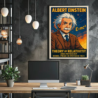 Albert Einstein Relativity Theory Vintage Science Wall Art Home Office Decor Poster