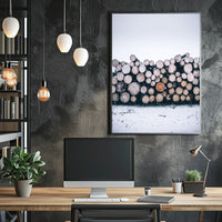 Winter Log Pile Poster