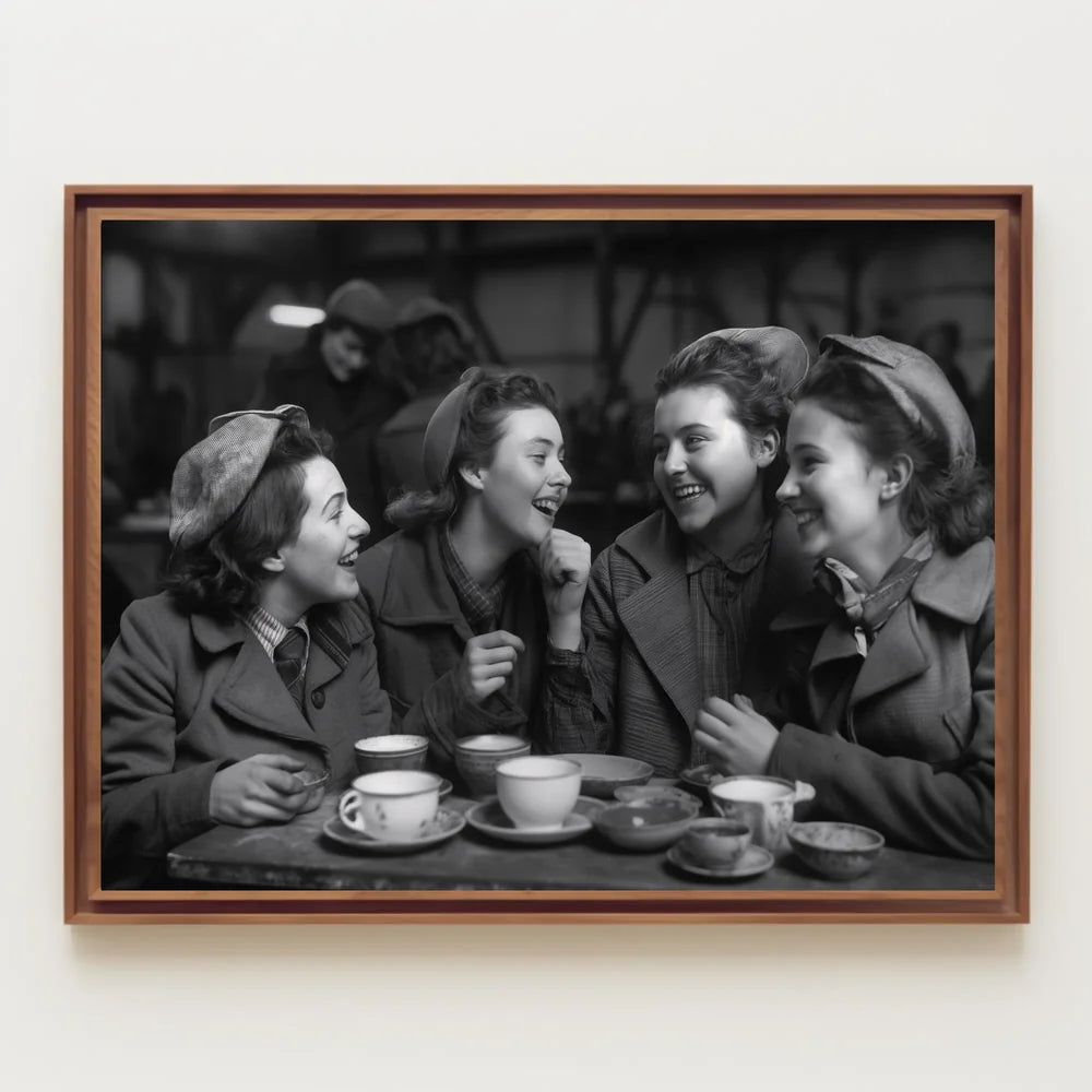 Vintage Café Gathering: Timeless Friendship Poster