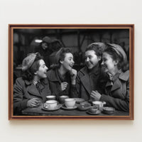 Vintage Café Gathering: Timeless Friendship Poster