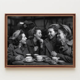 Vintage Café Gathering: Timeless Friendship Poster