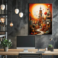 Surreal Dreamlike Cityscape Fantasy or Mythology Poster