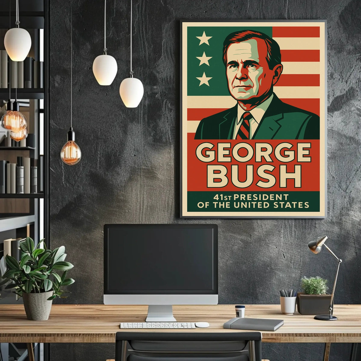 George Bush 41st President Realism Patriot Poster